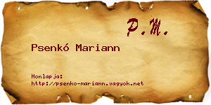 Psenkó Mariann névjegykártya